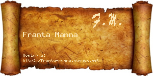 Franta Manna névjegykártya